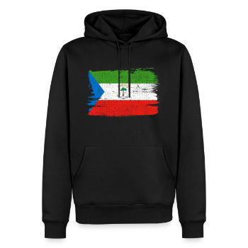 Guinée équatoriale drapeau drapeau paix Vintage - Sweat à capuche Premium bio Homme - noir - Devant - Nico (187cm)