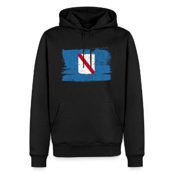 Kampanien Flagge Italien Flagge Frieden Vintage - Männer Premium Bio Hoodie - Schwarz - Vorne - Nico (187cm)