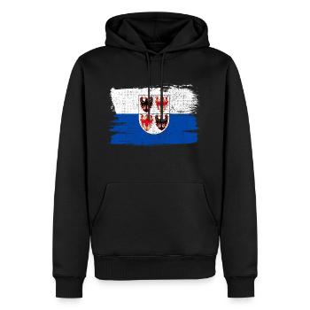 Trentin drapeau Italie drapeau paix Vintage - Sweat à capuche Premium bio Homme - noir - Devant - Nico (187cm)