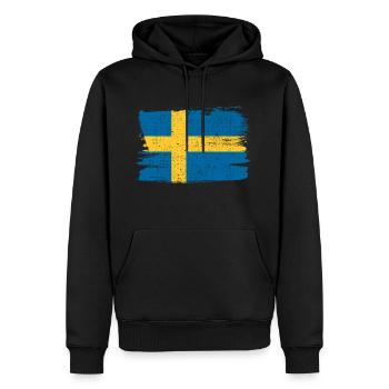 Sweden Flag Flag Peace Vintage - Men’s Premium Organic Hoodie - black - Front - Nico (187cm)