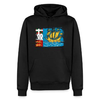 Saint Pierre Flag Flag Peace Vintage - Men’s Premium Organic Hoodie - black - Front - Nico (187cm)