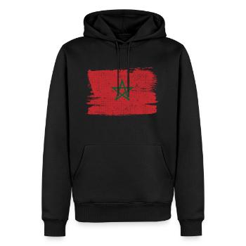 Morocco Flag Flag Peace Vintage - Men’s Premium Organic Hoodie - black - Front - Nico (187cm)