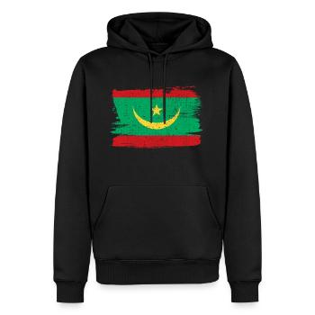Drapeau de la Mauritanie Drapeau de la paix Vintage - Sweat à capuche Premium bio Homme - noir - Devant - Nico (187cm)