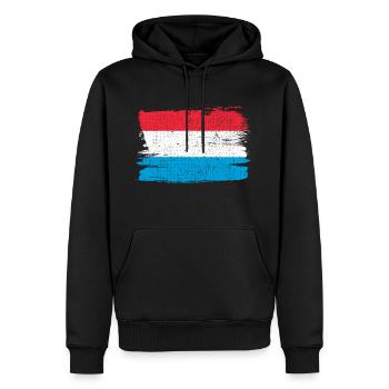 Drapeau du Luxembourg Drapeau de la Paix Vintage - Sweat à capuche Premium bio Homme - noir - Devant - Nico (187cm)