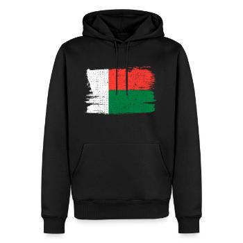 Drapeau de Madagascar Drapeau Paix Vintage - Sweat à capuche Premium bio Homme - noir - Devant - Nico (187cm)