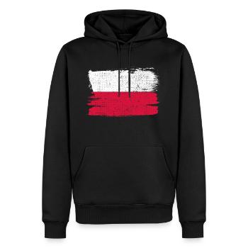 Drapeau de la Pologne Drapeau de la paix Vintage - Sweat à capuche Premium bio Homme - noir - Devant - Nico (187cm)