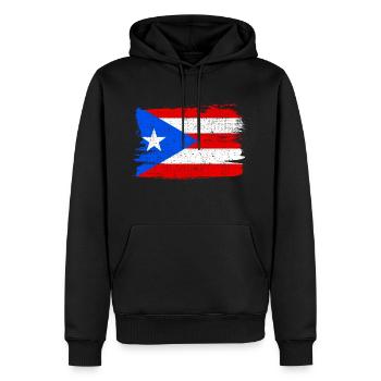 Puerto Rico Flagge Flagge Frieden Vintage - Männer Premium Bio Hoodie - Schwarz - Vorne - Nico (187cm)