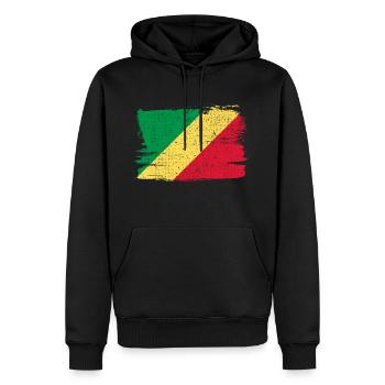 République du Congo Drapeau Drapeau Paix Vintage - Sweat à capuche Premium bio Homme - noir - Devant - Nico (187cm)