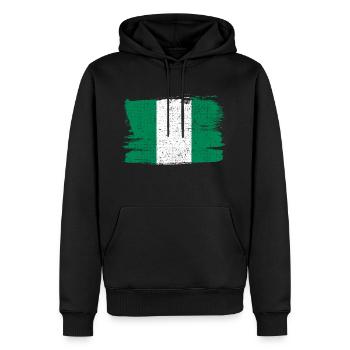 Drapeau du Nigeria Drapeau de la paix Vintage - Sweat à capuche Premium bio Homme - noir - Devant - Nico (187cm)