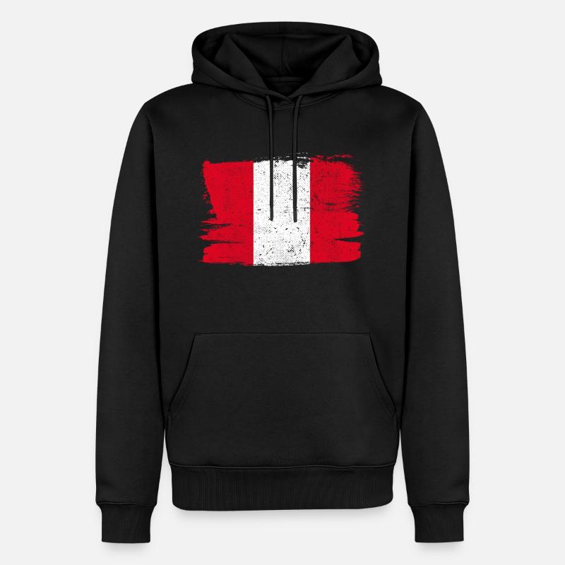 Pérou drapeau drapeau paix Vintage - Sweat à capuche Premium bio Homme - noir