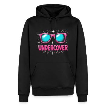 Lunettes de soleil drôles et costume de discours infiltré - Sweat à capuche Premium bio Homme - noir - Devant - Nico (187cm)