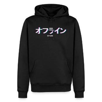 Japonais Kanji Offline Anime Cadeaux - Sweat à capuche Premium bio Homme - noir - Devant - Nico (187cm)