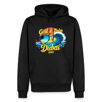 Week-end d’anniversaire Dubaï 2025 - Sweat à capuche Premium bio Homme - noir - Devant - Nico (187cm)