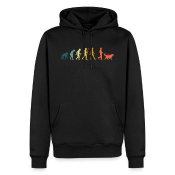 Golden Retriever Evolution Dog Owner Retro - Men’s Premium Organic Hoodie - black - Front - Nico (187cm)