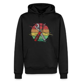 Tournevis à clé à outils - Sweat à capuche Premium bio Homme - noir - Devant - Nico (187cm)