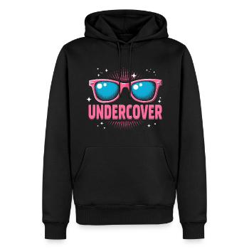 Undercover Speech - Lustiges Kostüm mit Sonnenbril - Männer Premium Bio Hoodie - Schwarz - Vorne - Nico (187cm)