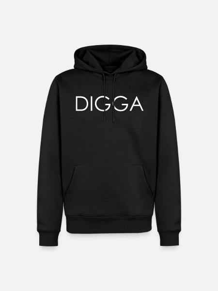 DIGGA | Digga - Männer Premium Bio Hoodie - Schwarz