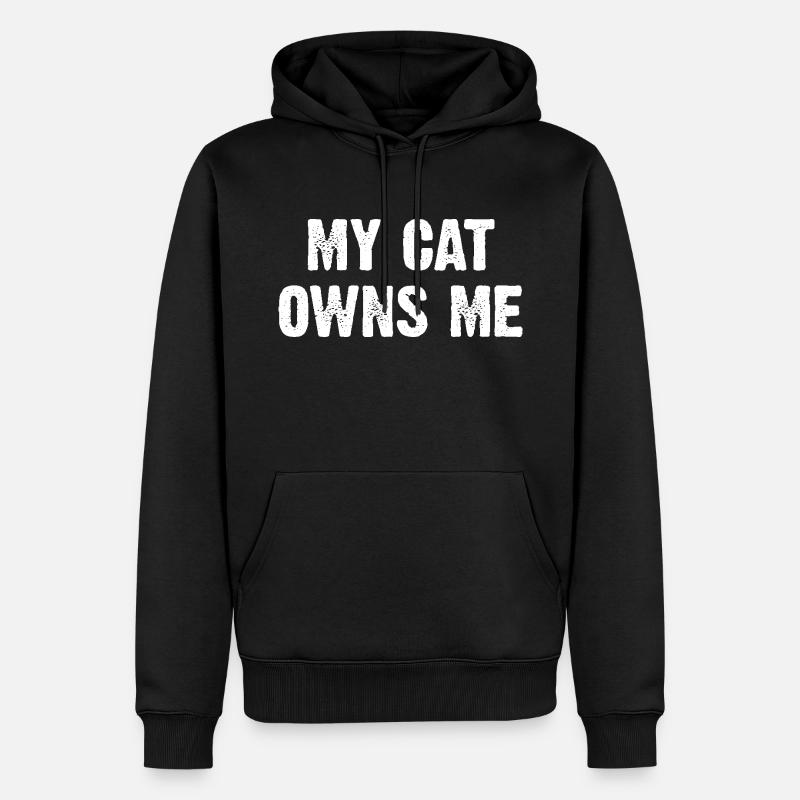 Mon chat me possède - Sweat à capuche Premium bio Homme - noir