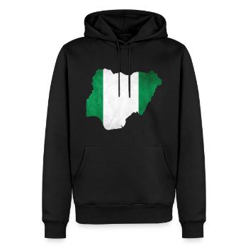 Nigeria - Landesgrenze in Nationalfahne - Männer Premium Bio Hoodie - Schwarz - Vorne - Nico (187cm)