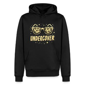 Lustige Sonnenbrille und Undercover Speech Kostüm - Männer Premium Bio Hoodie - Schwarz - Vorne - Nico (187cm)