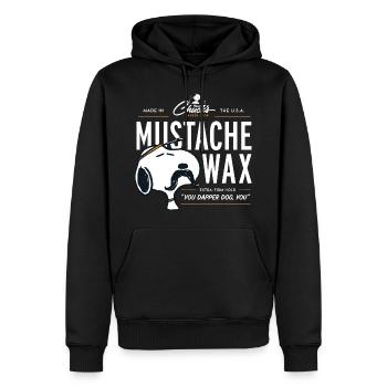 Peanuts Snoopy Mustache Wax Moustache - Sweat à capuche Premium bio Homme - noir - Devant - Nico (187cm)