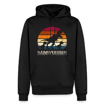 Daddysaurus - Männer Premium Bio Hoodie - Schwarz - Vorne - Nico (187cm)