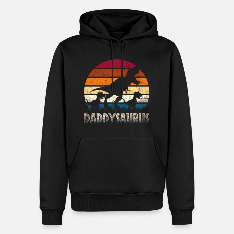 Daddysaurus - Sweat à capuche Premium bio Homme - noir