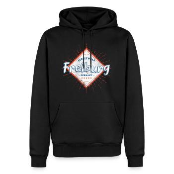 Freiburg Allemagne Ville Skyline Accueil Amour - Sweat à capuche Premium bio Homme - noir - Devant - Nico (187cm)