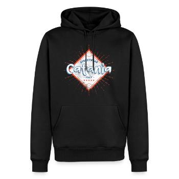 Catane Italie Ville Skyline Accueil Amour Vacances - Sweat à capuche Premium bio Homme - noir - Devant - Nico (187cm)