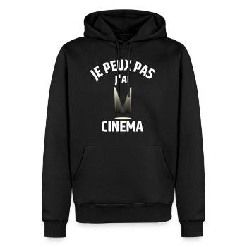JE PEUX PAS J'AI CINEMA - Sweat à capuche Premium bio Homme - noir - Devant - Nico (187cm)