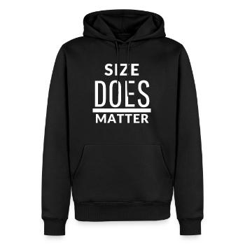Size does matter - Lustiger Fitness Sport Spruch - Männer Premium Bio Hoodie - Schwarz - Vorne - Nico (187cm)