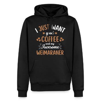 Weimaraner Kaffee Hund Cafe - Männer Premium Bio Hoodie - Schwarz - Vorne - Nico (187cm)