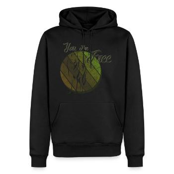 You are a Free Wolf - Men’s Premium Organic Hoodie - black - Front - Nico (187cm)