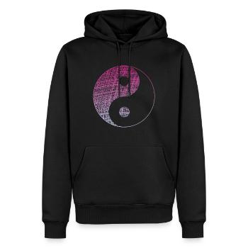 yin yang Vintage - Männer Premium Bio Hoodie - Schwarz - Vorne - Nico (187cm)