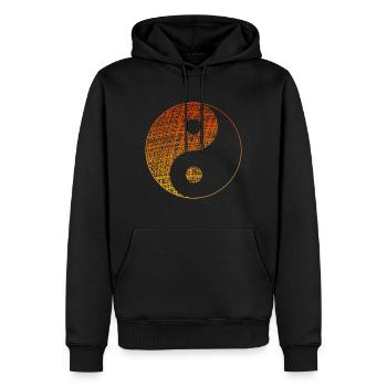 Ying Yang - Männer Premium Bio Hoodie - Schwarz - Vorne - Nico (187cm)