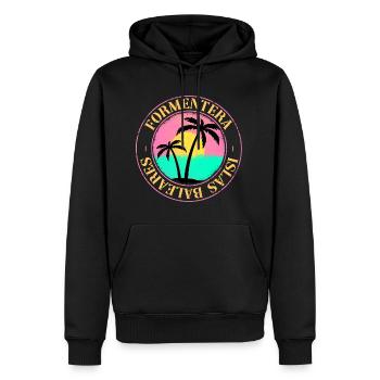 Formentera Sommer Sonne Strand Meer Palmen Urlaub - Männer Premium Bio Hoodie - Schwarz - Vorne - Nico (187cm)