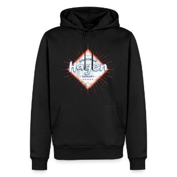Hagen Allemagne Ville Skyline Accueil Amour - Sweat à capuche Premium bio Homme - noir - Devant - Nico (187cm)
