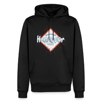 Hanovre, Allemagne, ville, horizon, maison, amour - Sweat à capuche Premium bio Homme - noir - Devant - Nico (187cm)