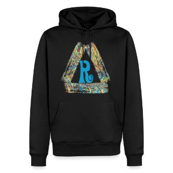 e 201 r - Sweat à capuche Premium bio Homme - noir - Devant - Nico (187cm)