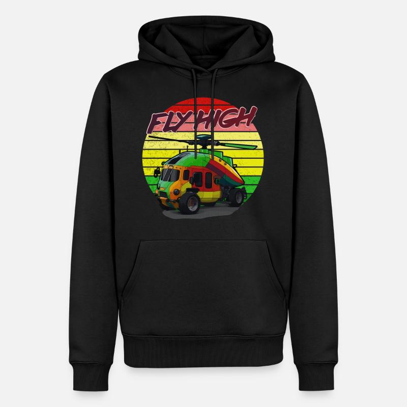 FLY HIGH COPTER - Sweat à capuche Premium bio Homme - noir