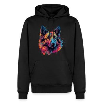 Bunter belgischer Tervuren-Hund - Männer Premium Bio Hoodie - Schwarz - Vorne - Nico (187cm)