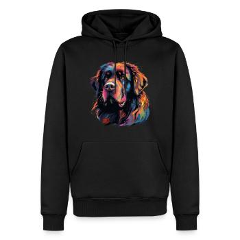 Colorful Newfoundland dog - Men’s Premium Organic Hoodie - black - Front - Nico (187cm)