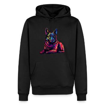 Bunter norwegischer Elchhund - Männer Premium Bio Hoodie - Schwarz - Vorne - Nico (187cm)