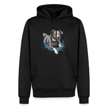 Berger australien Dock-Plongée dans l’eau - Sweat à capuche Premium bio Homme - noir - Devant - Nico (187cm)