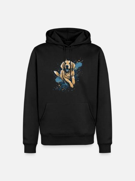 Golden-retriever Dock-Plongée dans l’eau - Sweat à capuche Premium bio Homme - noir