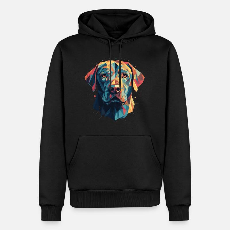 Buntes Labrador-Kunstdesign - Männer Premium Bio Hoodie - Schwarz