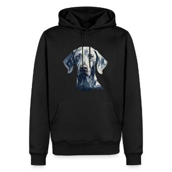Buntes Weimaraner Kunstdesign - Männer Premium Bio Hoodie - Schwarz - Vorne - Nico (187cm)