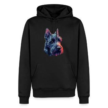 Farbenfrohes Scottish-Terrier-Kunstdesign - Männer Premium Bio Hoodie - Schwarz - Vorne - Nico (187cm)