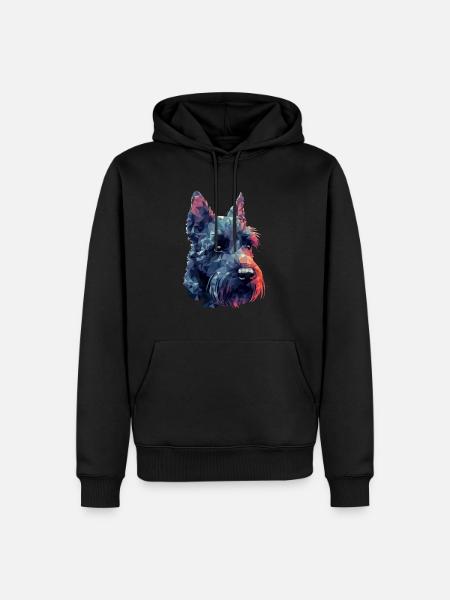 Farbenfrohes Scottish-Terrier-Kunstdesign - Männer Premium Bio Hoodie - Schwarz