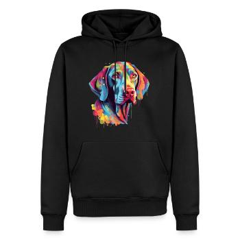 Bunter Weimaraner - Männer Premium Bio Hoodie - Schwarz - Vorne - Nico (187cm)